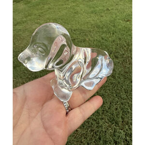 Villeroy & Boch Art Glass Signed Puppy Dog Figurine Paperweight